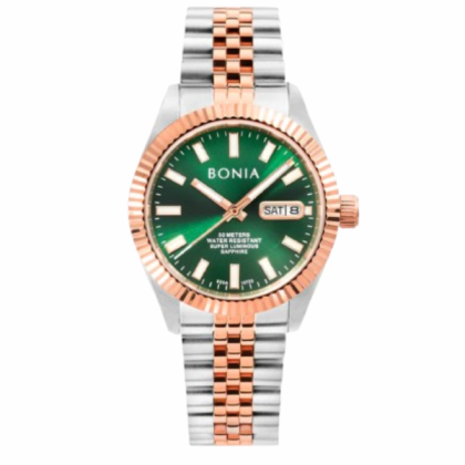  Bonia 36.5mm Automatic BNB10723-3692A Green Dial Women Elegance Casual Watch 